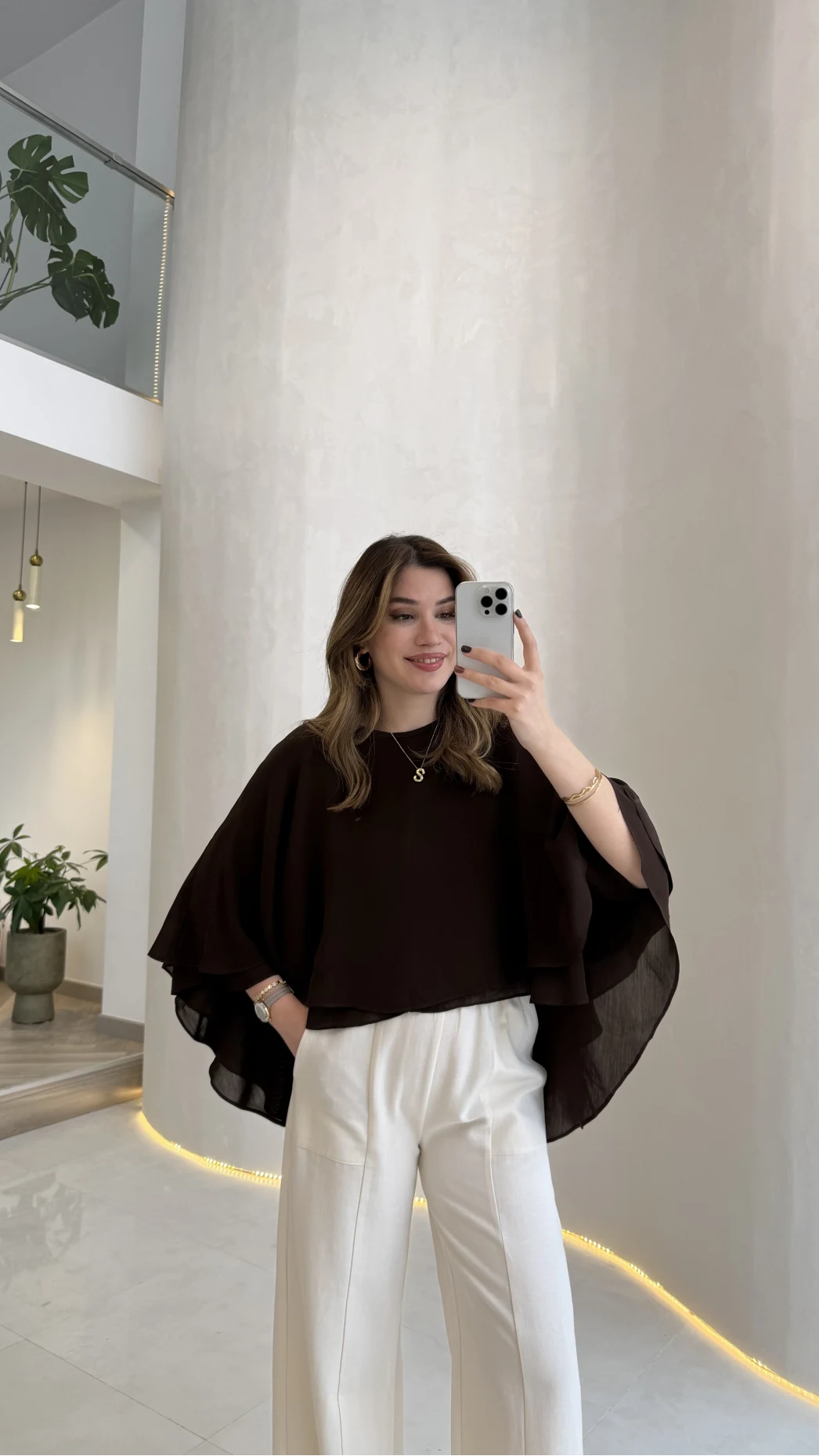 Mariposa Pelerin Bluz - Acı Kahve - Kod: 5044