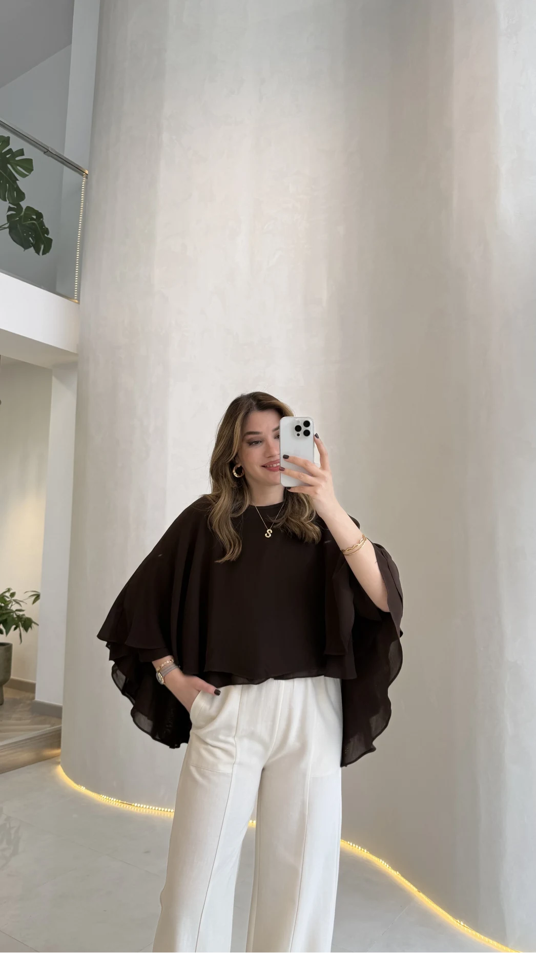 Mariposa Pelerin Bluz - Acı Kahve - Kod: 5044