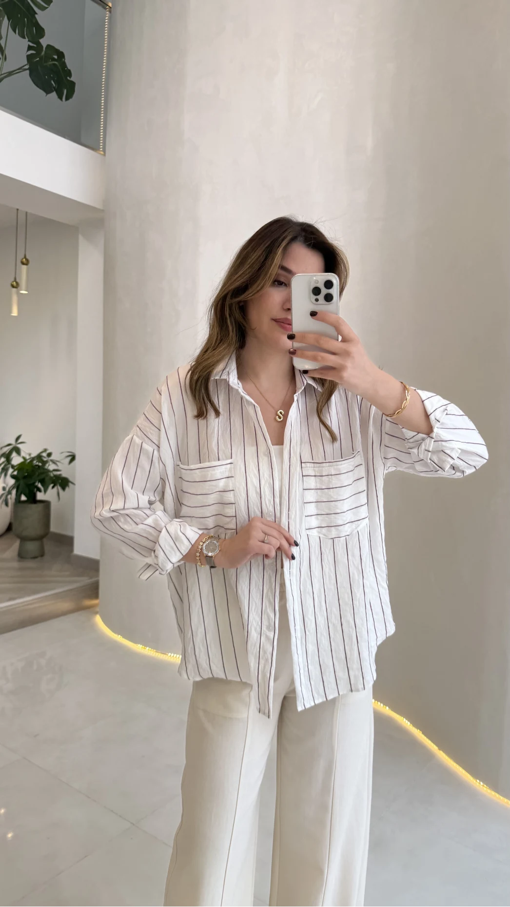 Sheep Çizgili Gömlek - Mor Çizgili - Kod: 2217