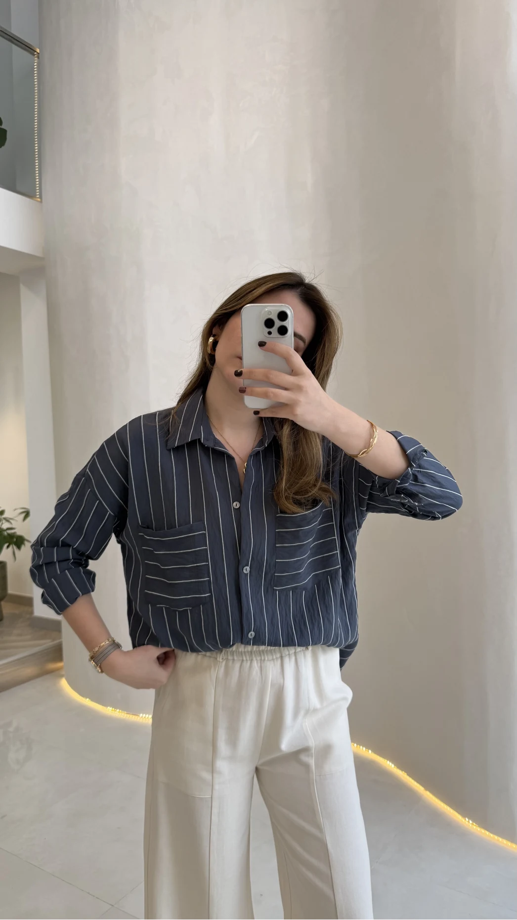 Sheep Çizgili Gömlek - Lacivert Çizgili - Kod: 2217