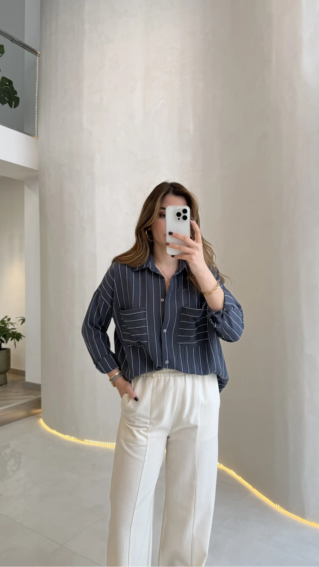 Sheep Çizgili Gömlek - Lacivert Çizgili - Kod: 2217