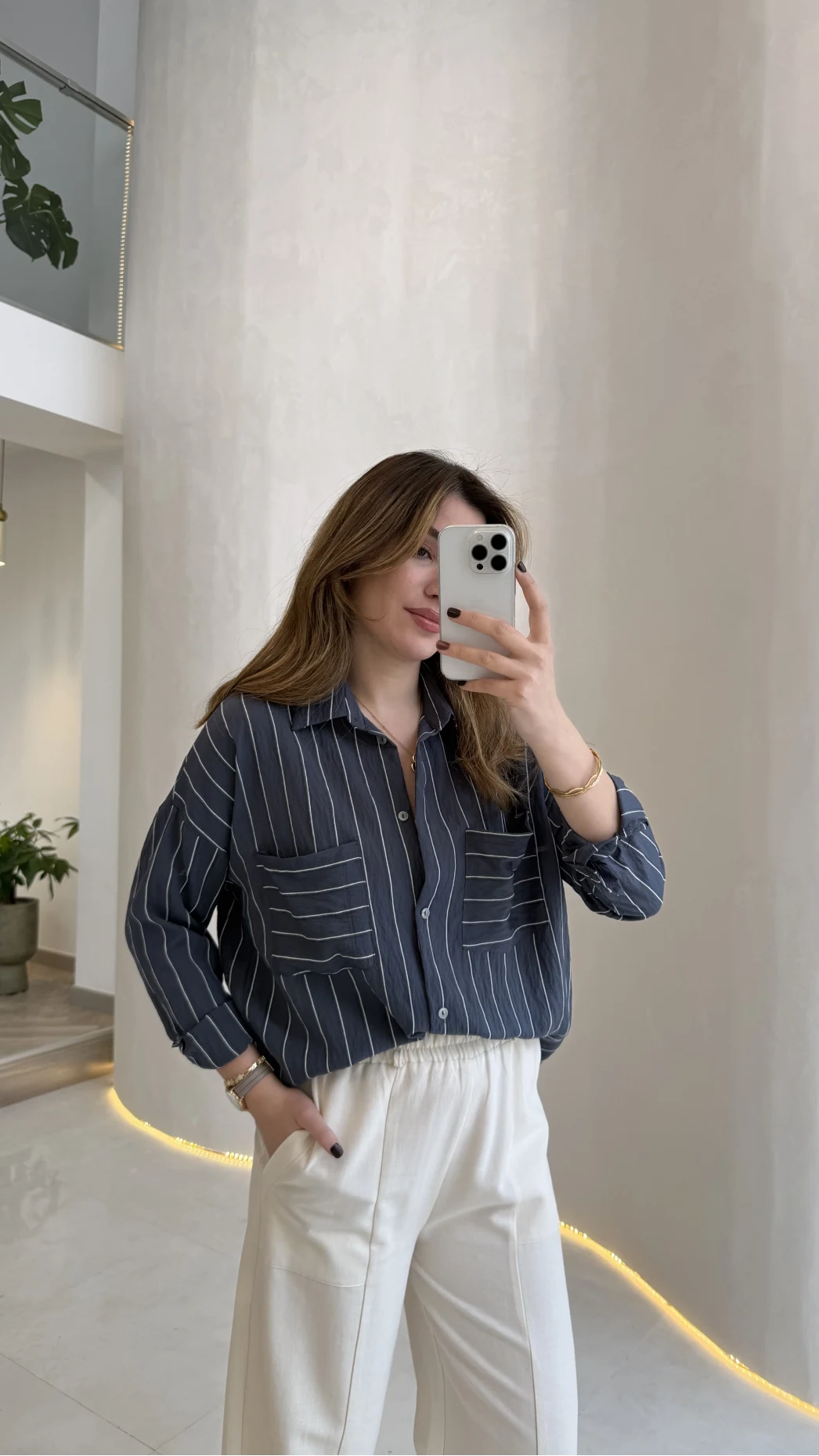 Sheep Çizgili Gömlek - Lacivert Çizgili - Kod: 2217