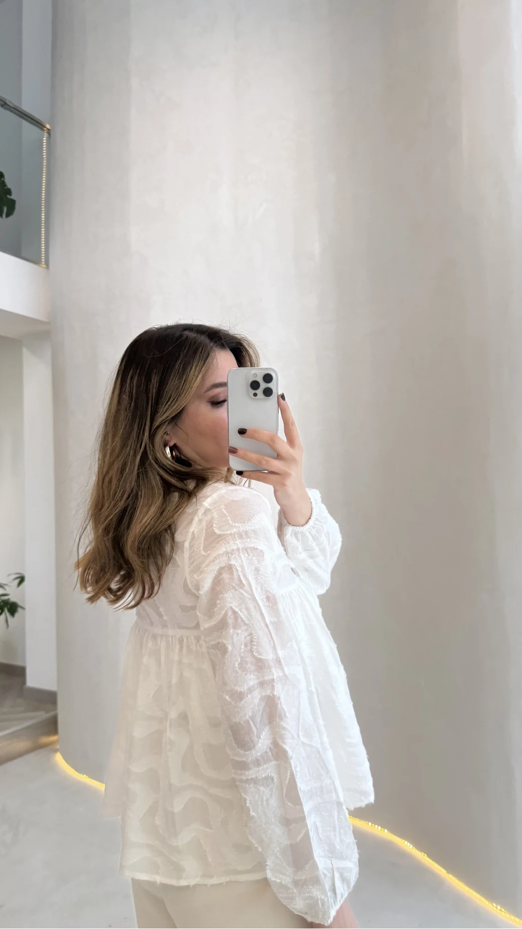 Elera Püskül Dokulu Bağlamalı Gömlek - Ekru - Kod: 2248