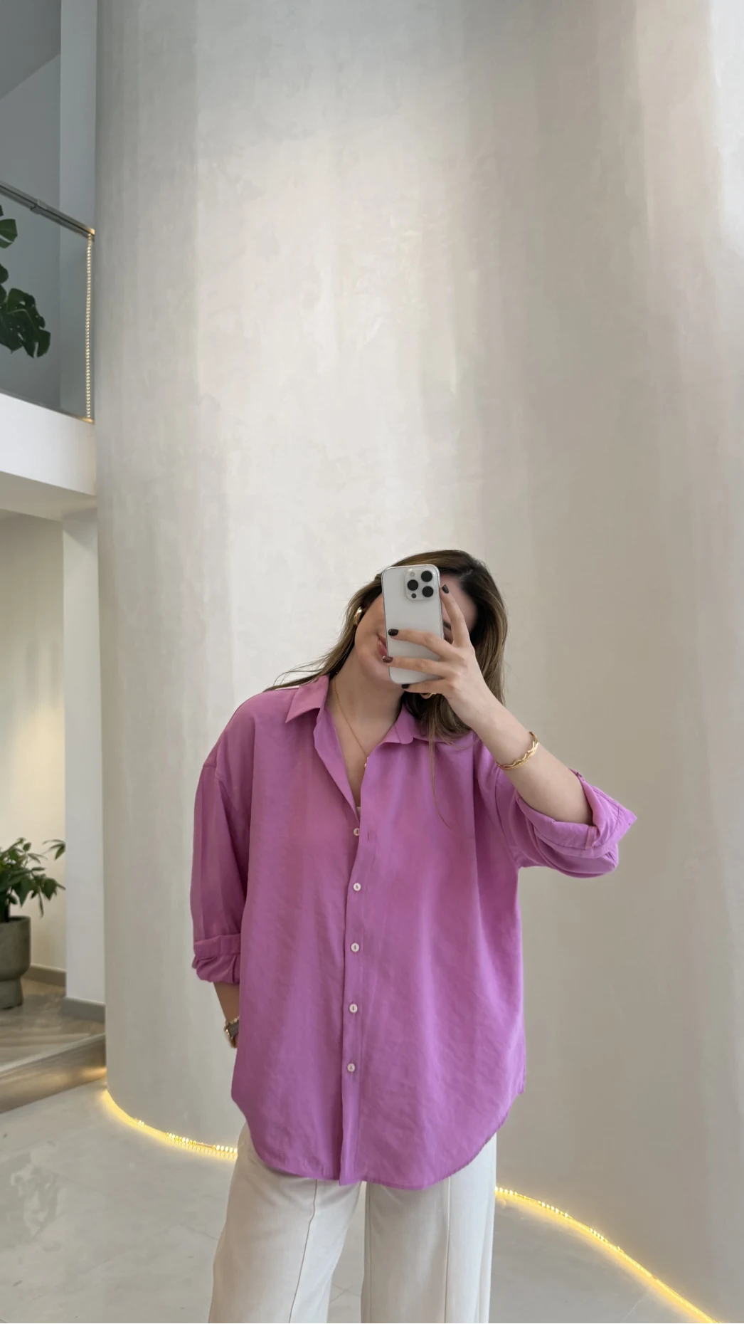 Modal Gömlek - Pembe - Kod:100101