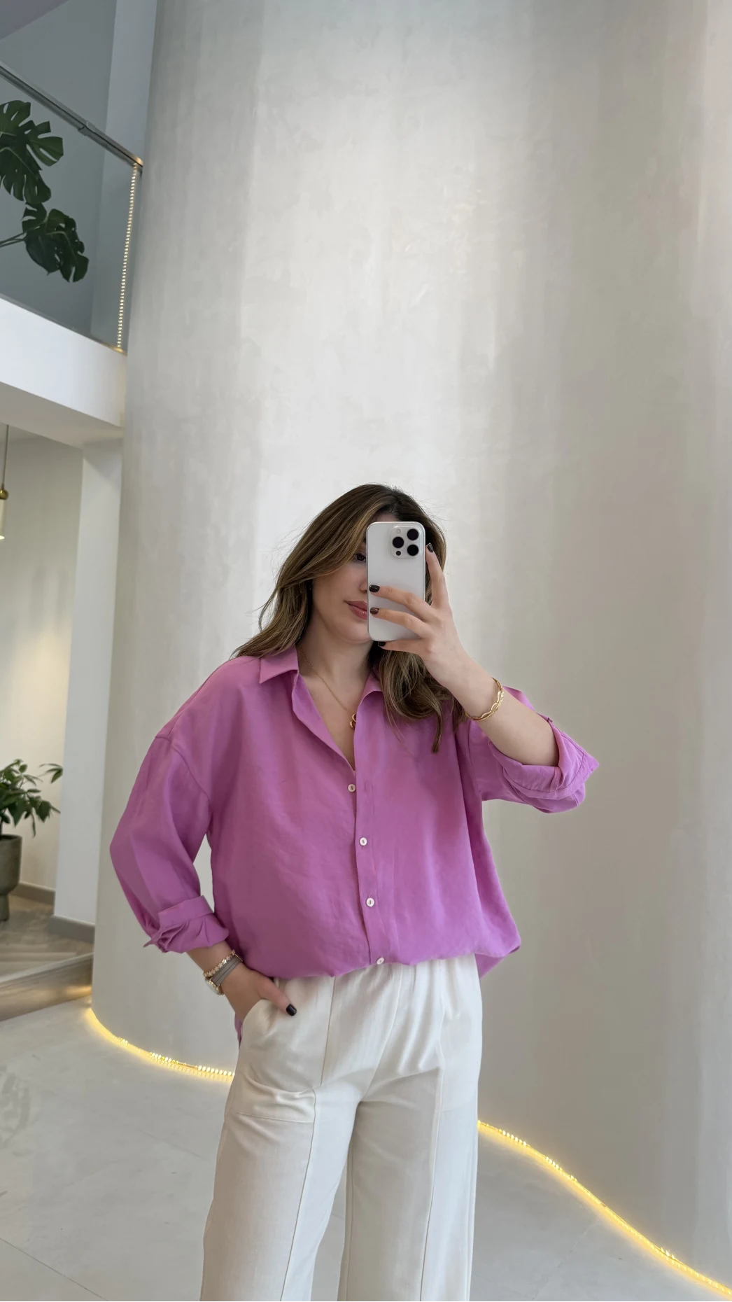 Modal Gömlek - Pembe - Kod:100101