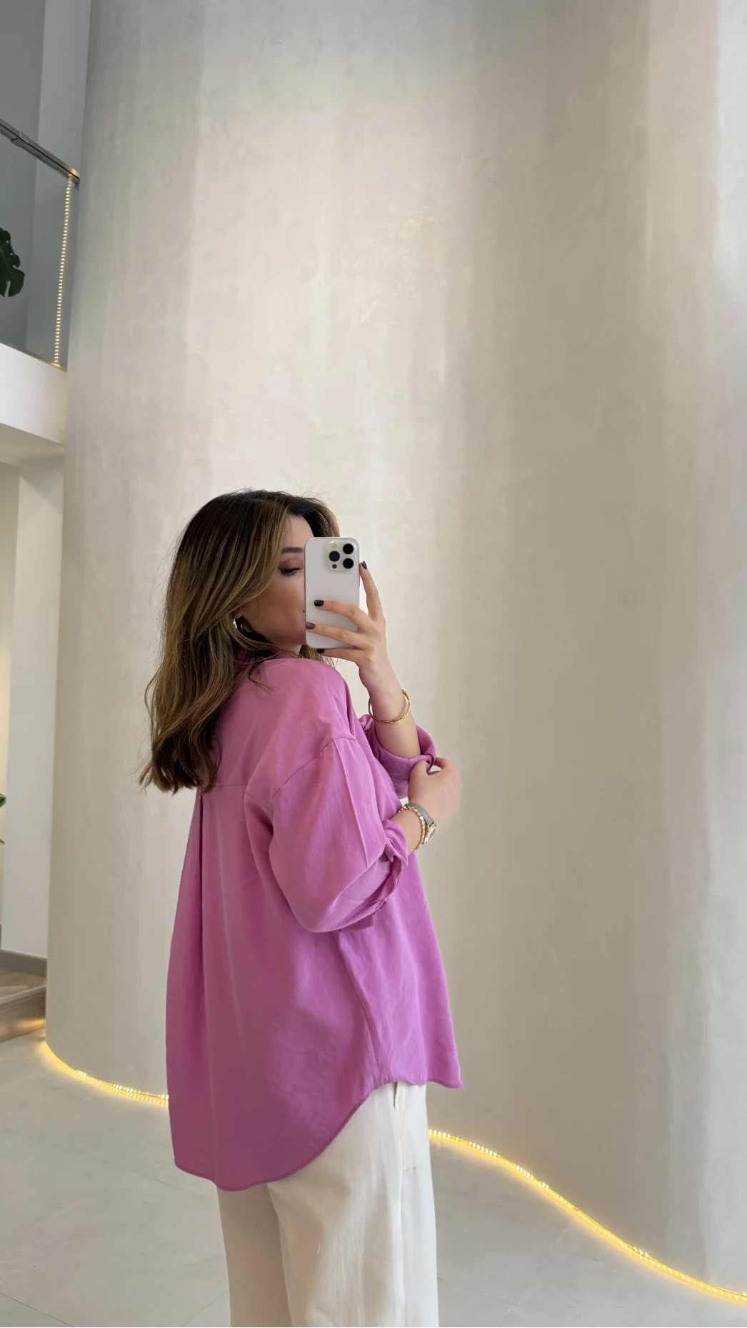 Modal Gömlek - Pembe - Kod:100101