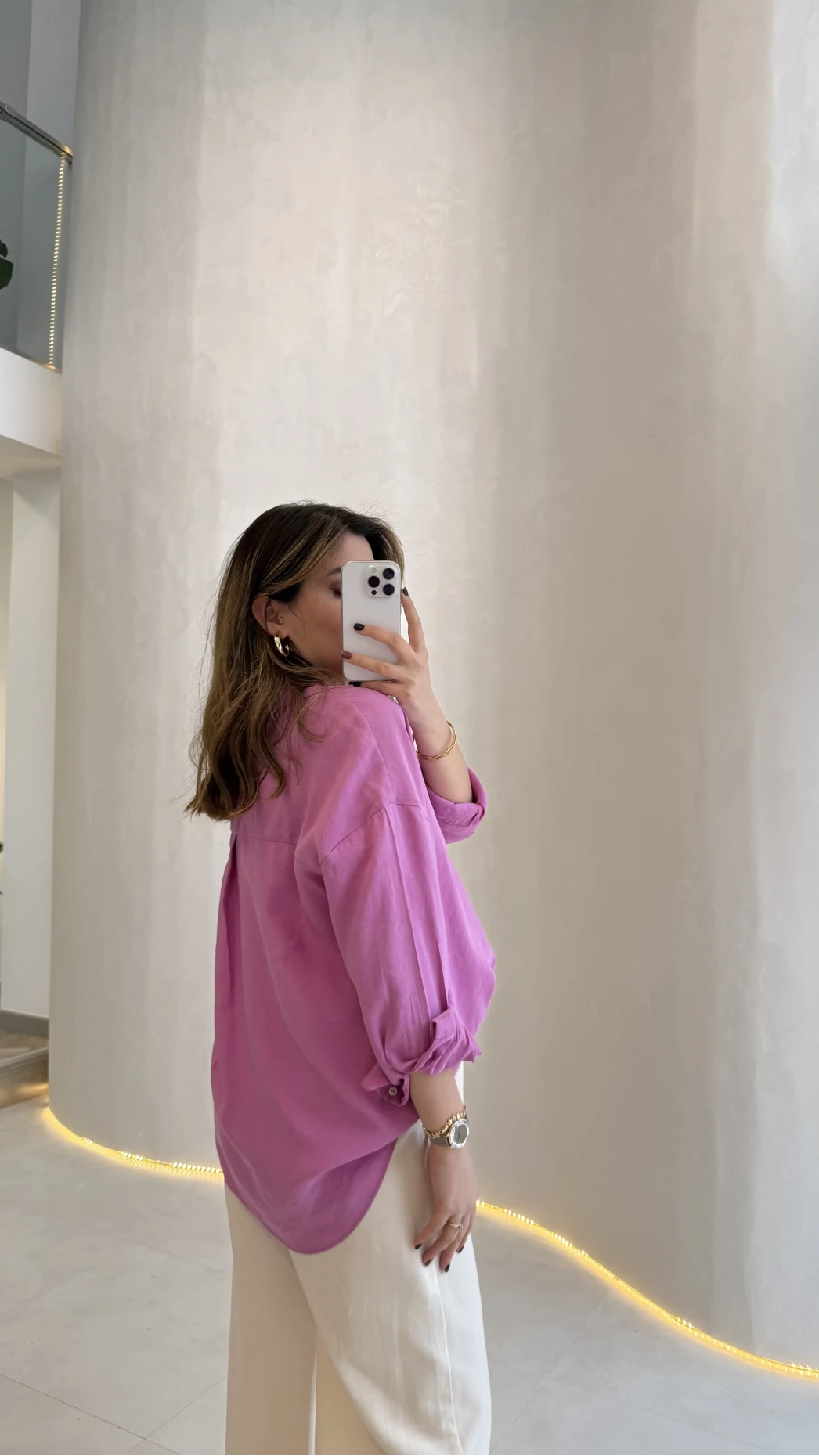 Modal Gömlek - Pembe - Kod:100101