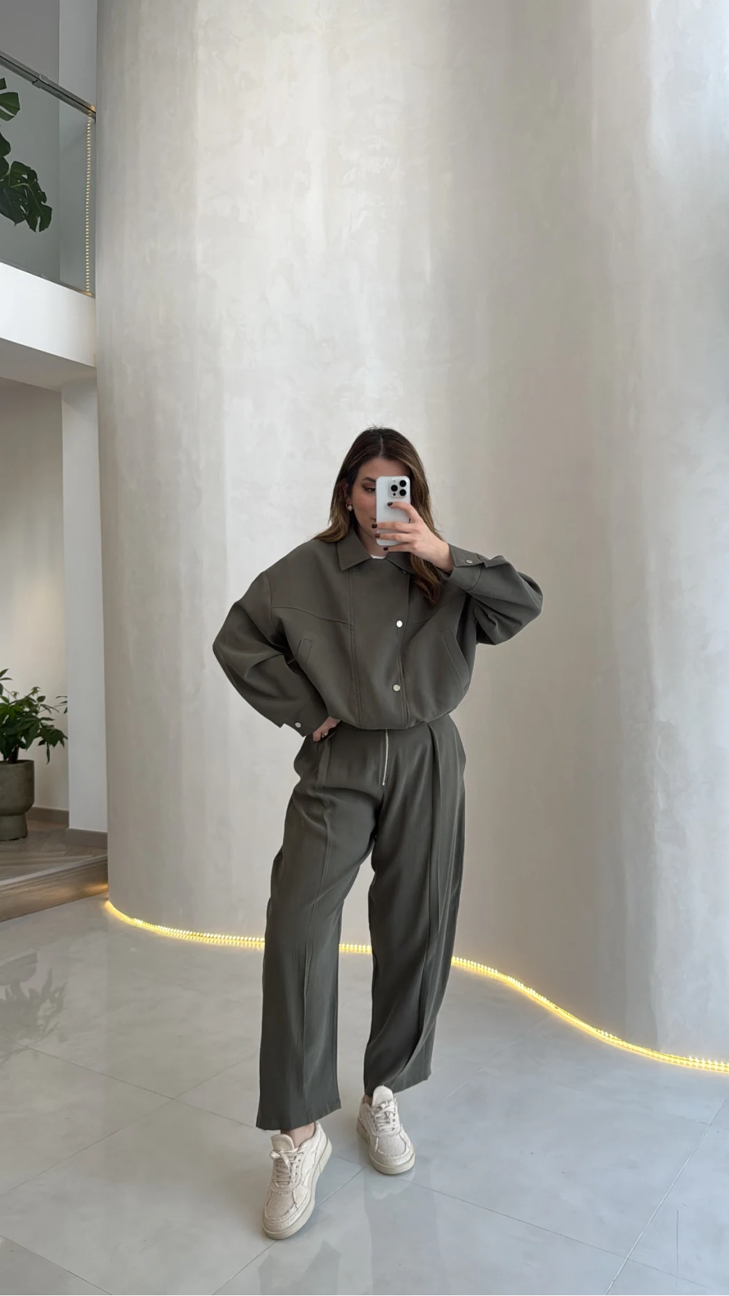 Bliss Bomber Ceket-Pantolo Takım - Haki - Kod: 7165