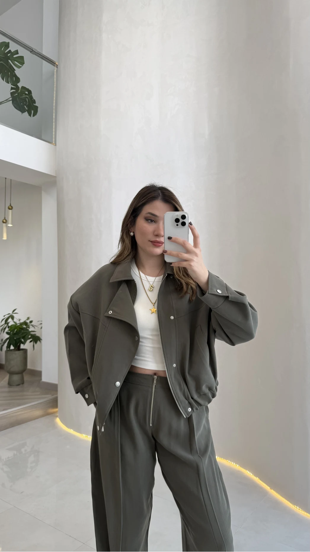 Bliss Bomber Ceket-Pantolo Takım - Haki - Kod: 7165