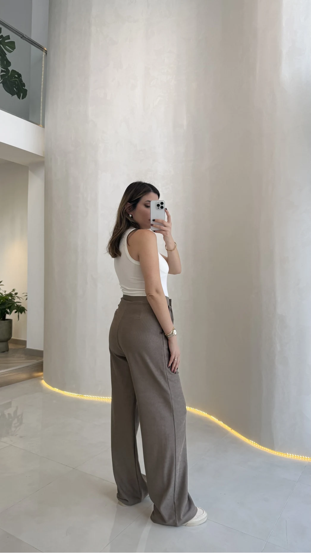 Kadife Cırt Detay Pantolon - Vizon - Kod: 3997