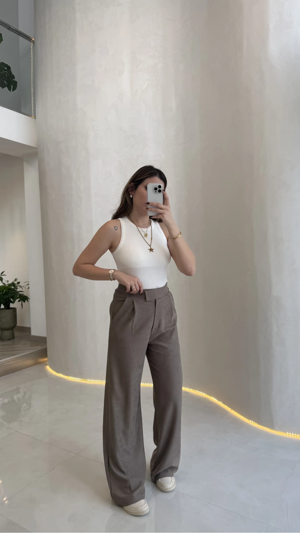 Kadife Cırt Detay Pantolon - Vizon - Kod: 3997