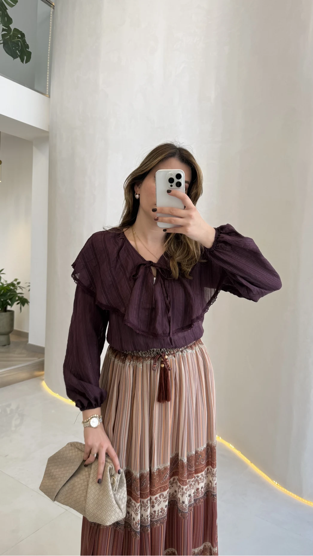 Bebe Yaka Dantel Detaylı Bluz - Mürdüm - Kod: 1571