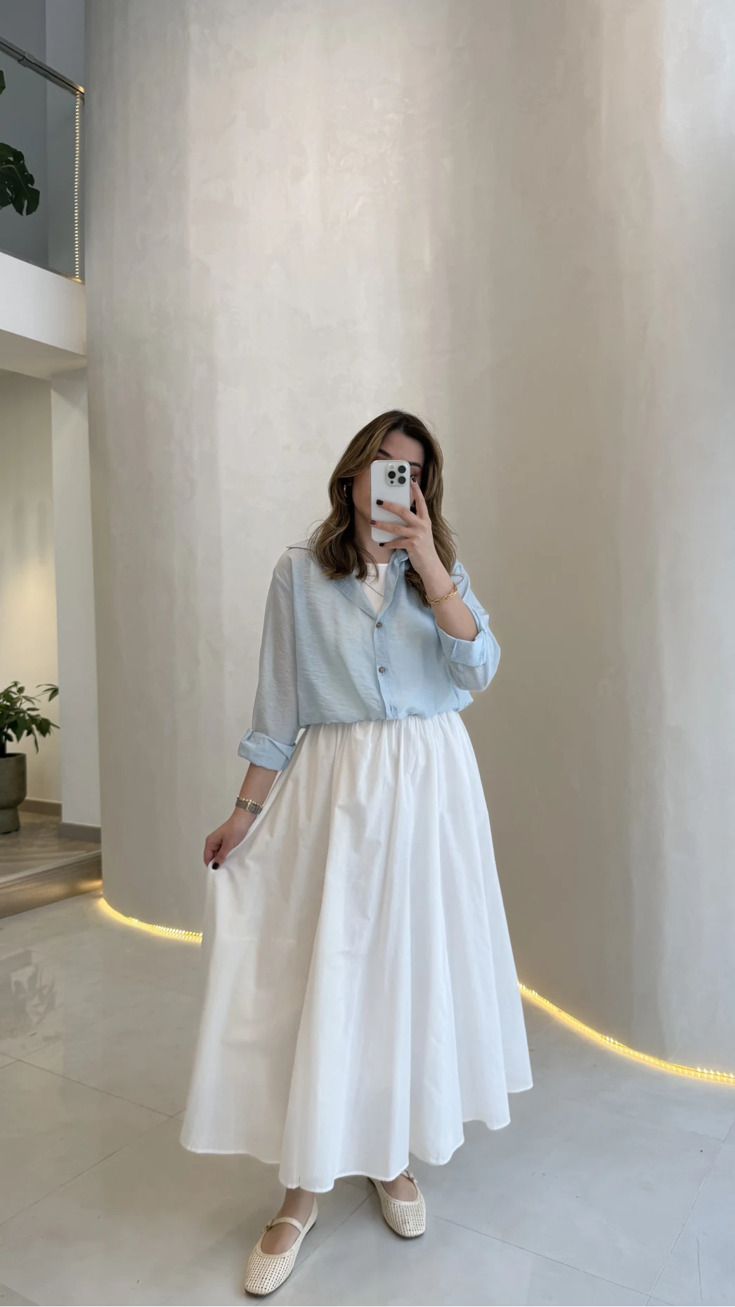 Yume Astarlı Etek - Beyaz - Kod: 5039