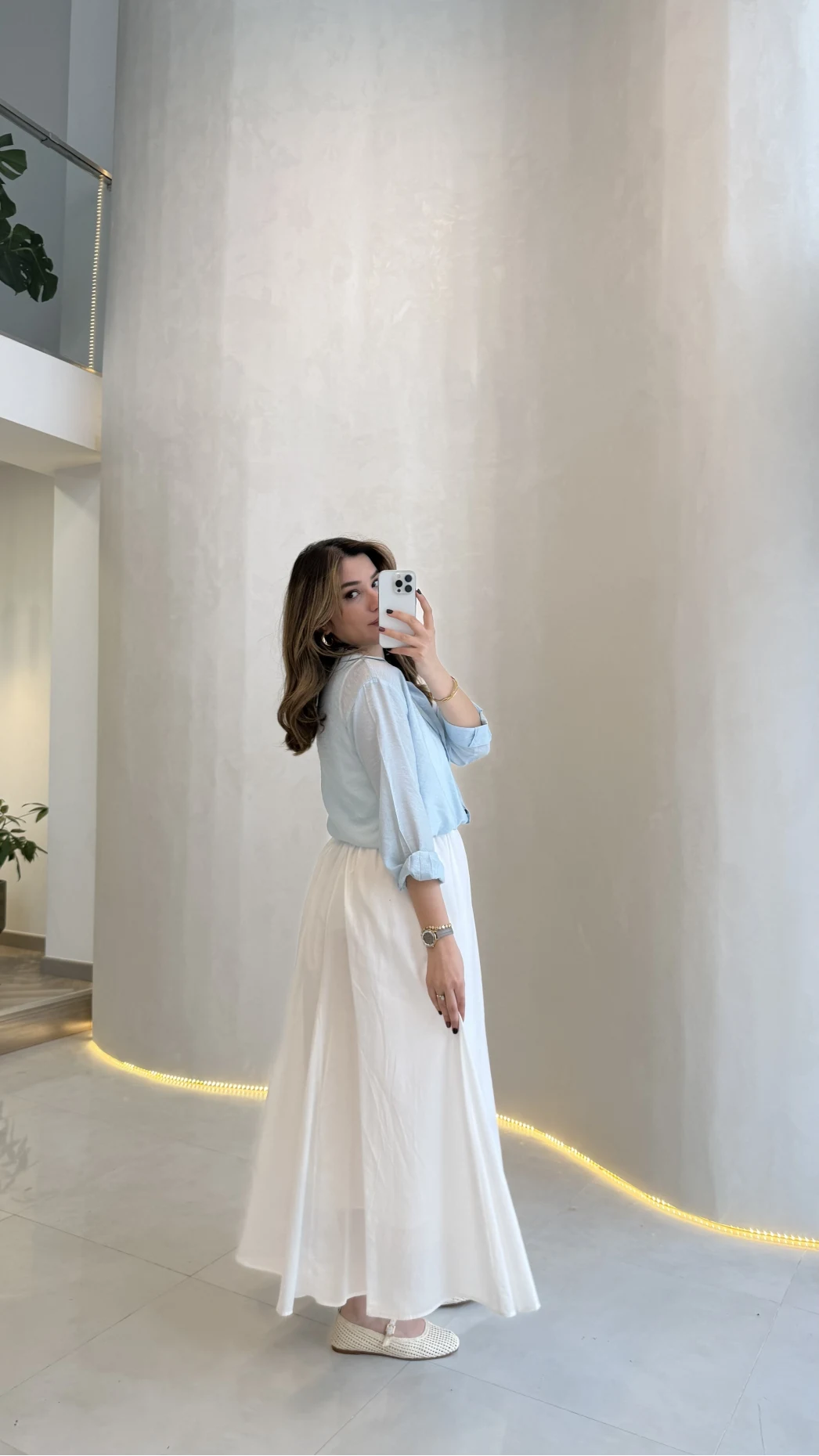 Yume Astarlı Etek - Beyaz - Kod: 5039