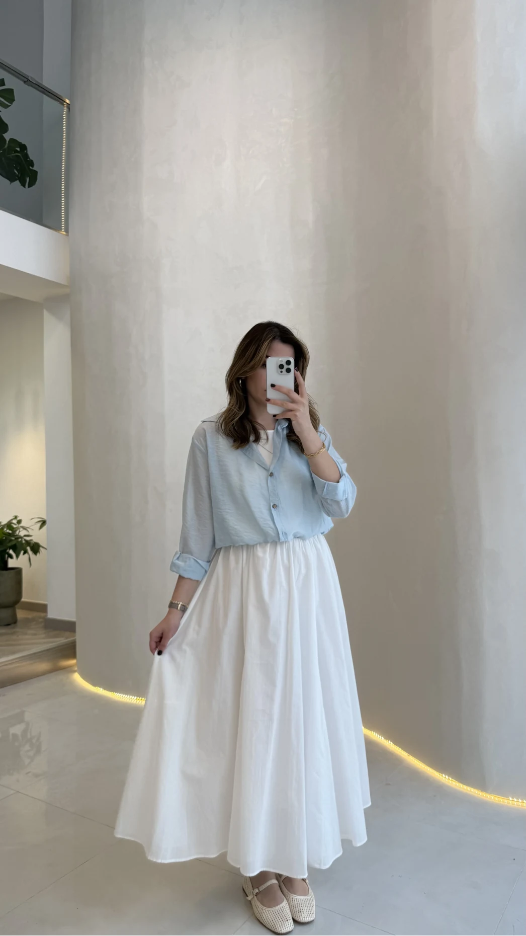 Yume Astarlı Etek - Beyaz - Kod: 5039