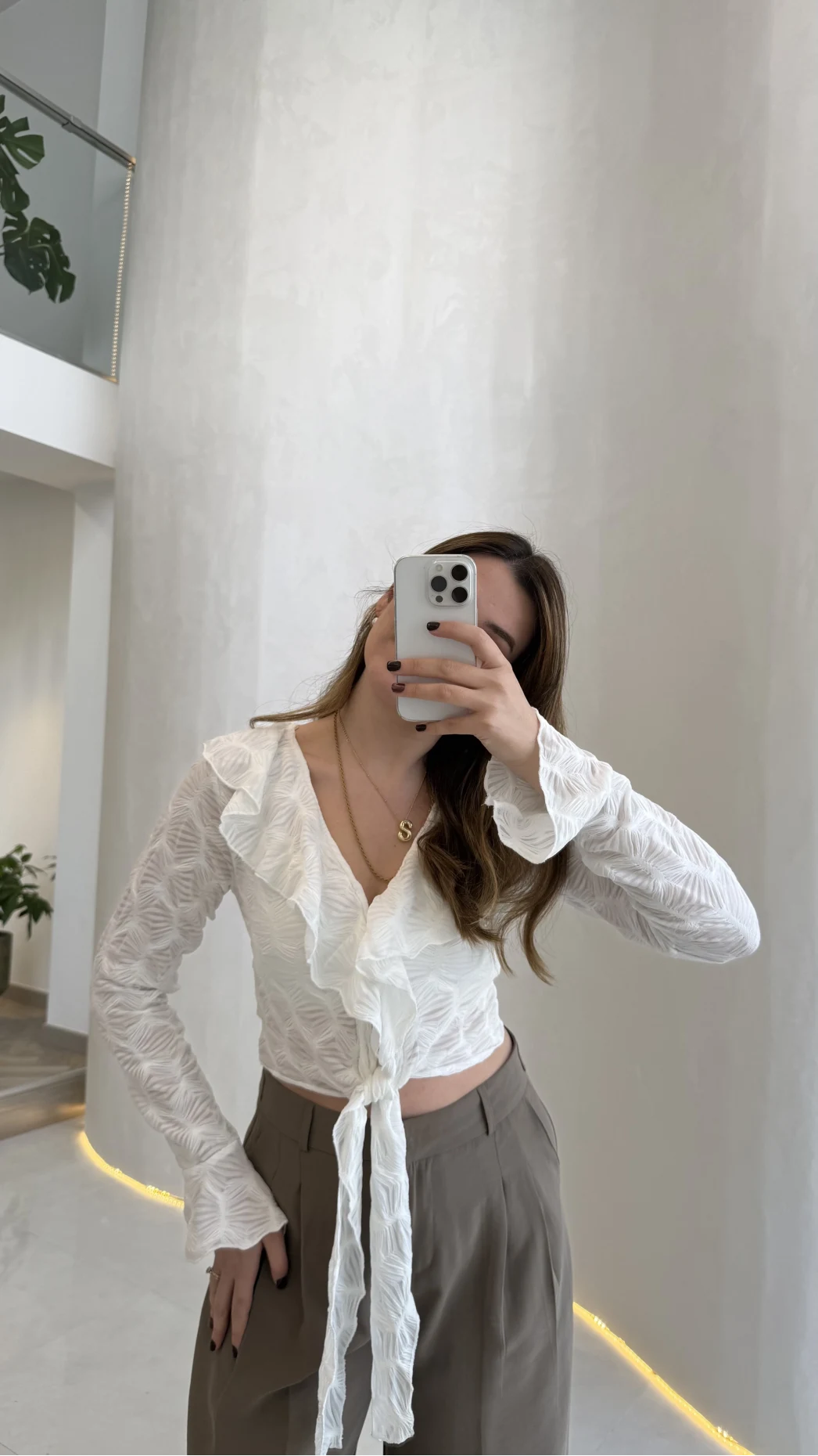 İspanyol Kol Dokulu Bağlamalı Bluz - Ekru - Kod: 01631