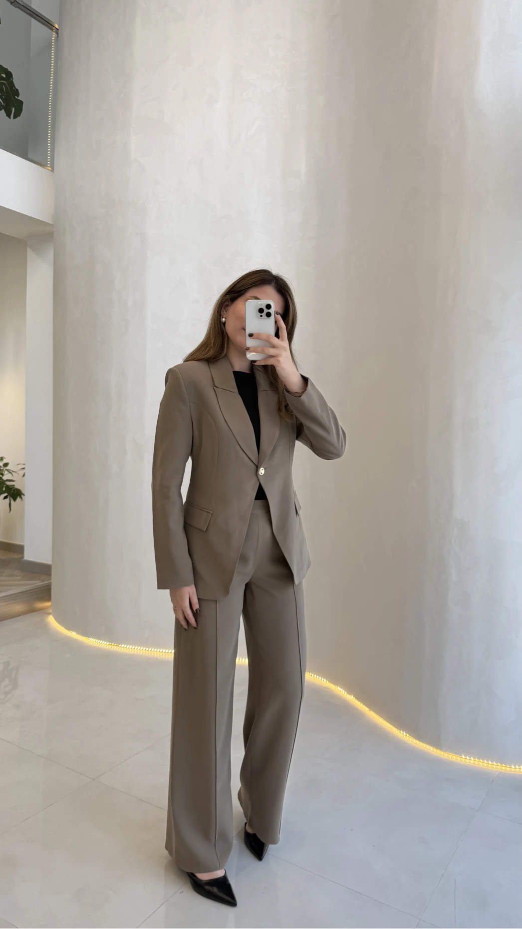 Lissome Gold Düğmeli Vatkalı Ceket-Pantolon Takım - Haki - Kod: 9031