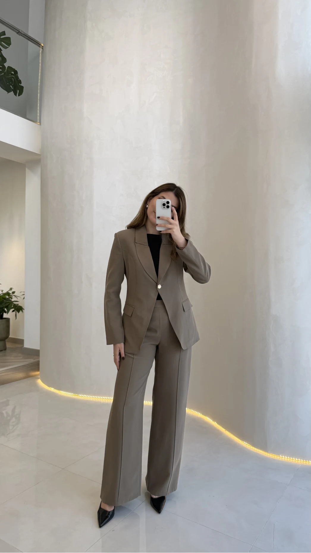 Lissome Gold Düğmeli Vatkalı Ceket-Pantolon Takım - Haki - Kod: 9031