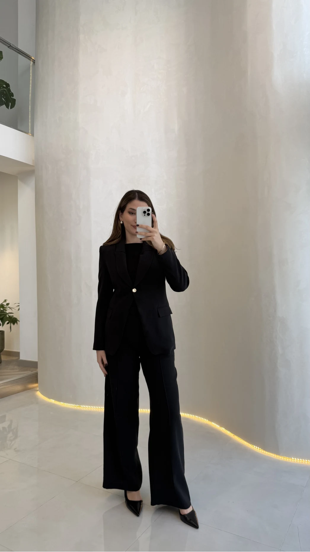 Lissome Gold Düğmeli Vatkalı Ceket-Pantolon Takım - Siyah - Kod: 9031