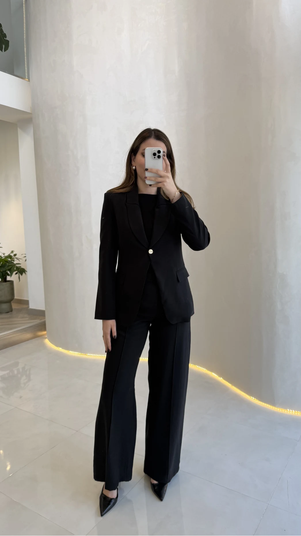 Lissome Gold Düğmeli Vatkalı Ceket-Pantolon Takım - Siyah - Kod: 9031