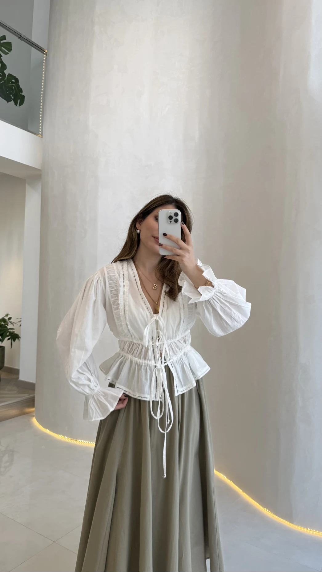 Felicity Balon Kol Beli Büzgü Bağlamalı Gömlek - Ekru - Kod: 01625