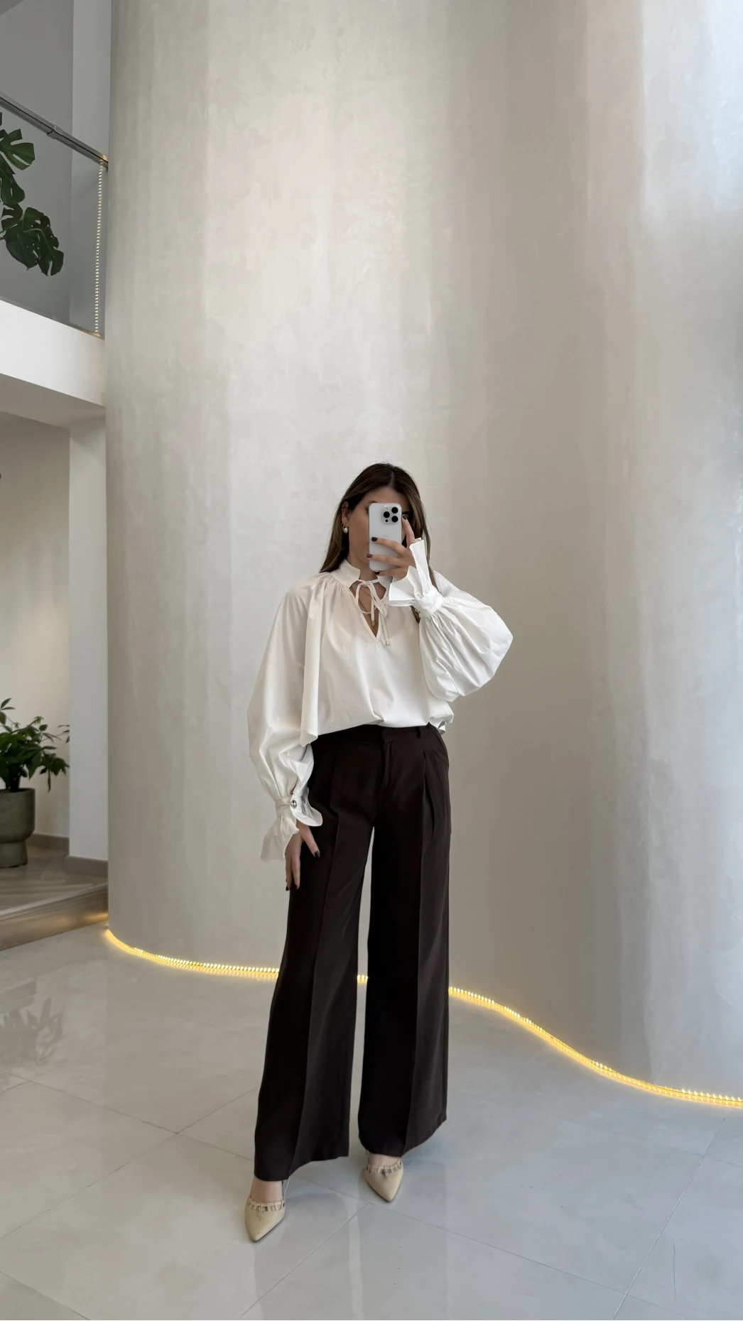 Ineffable Geniş Paça Palazzo Pantolon - Kahve - Kod: 3867