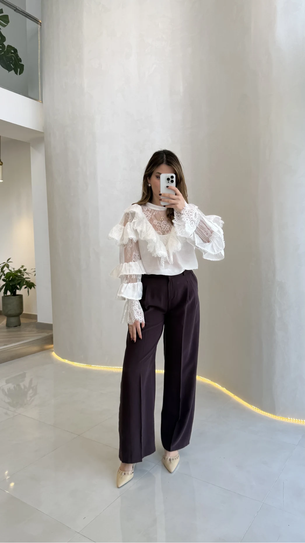 Ineffable Geniş Paça Palazzo Pantolon - Mürdüm - Kod: 3867