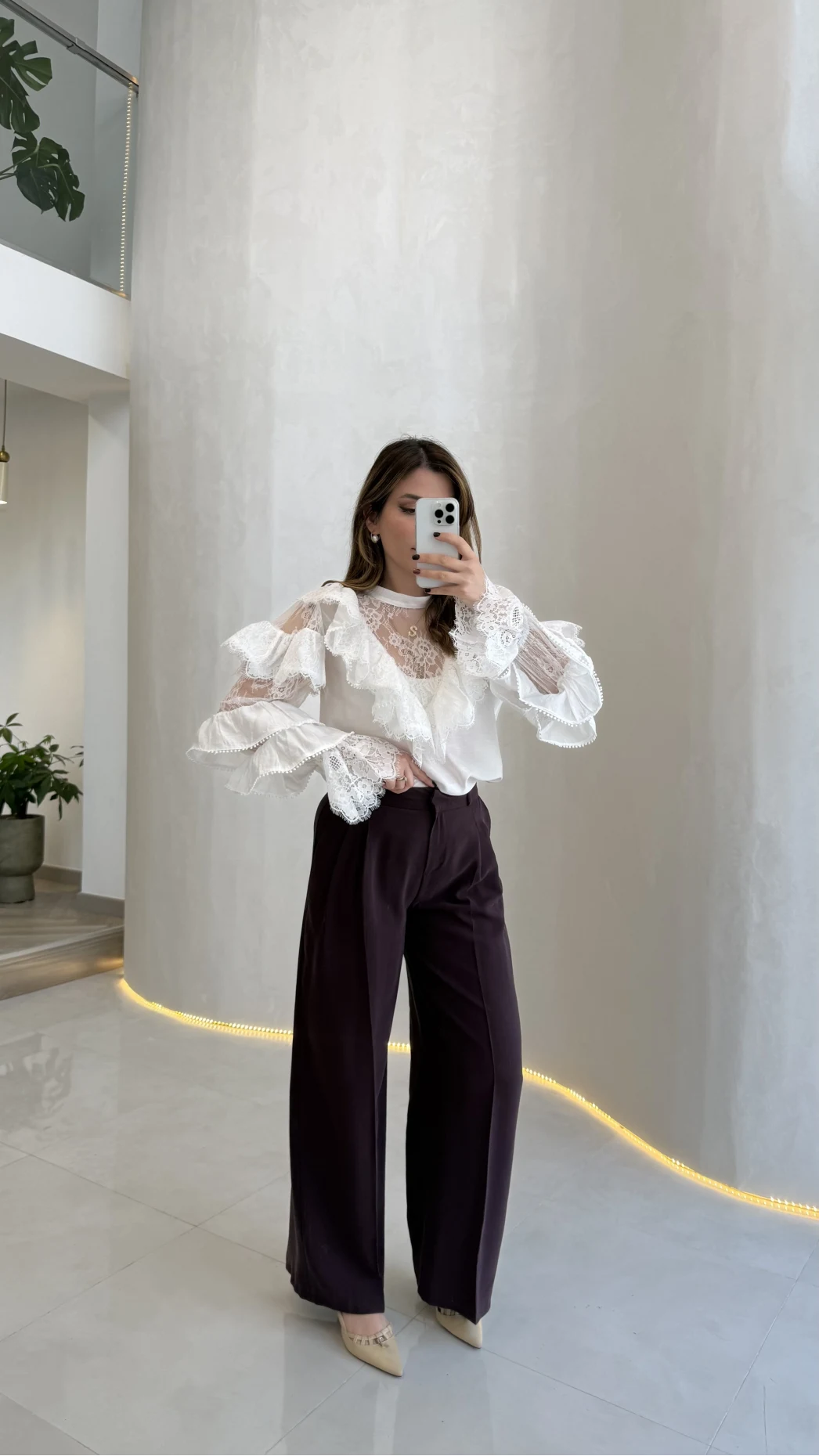 Ineffable Geniş Paça Palazzo Pantolon - Mürdüm - Kod: 3867