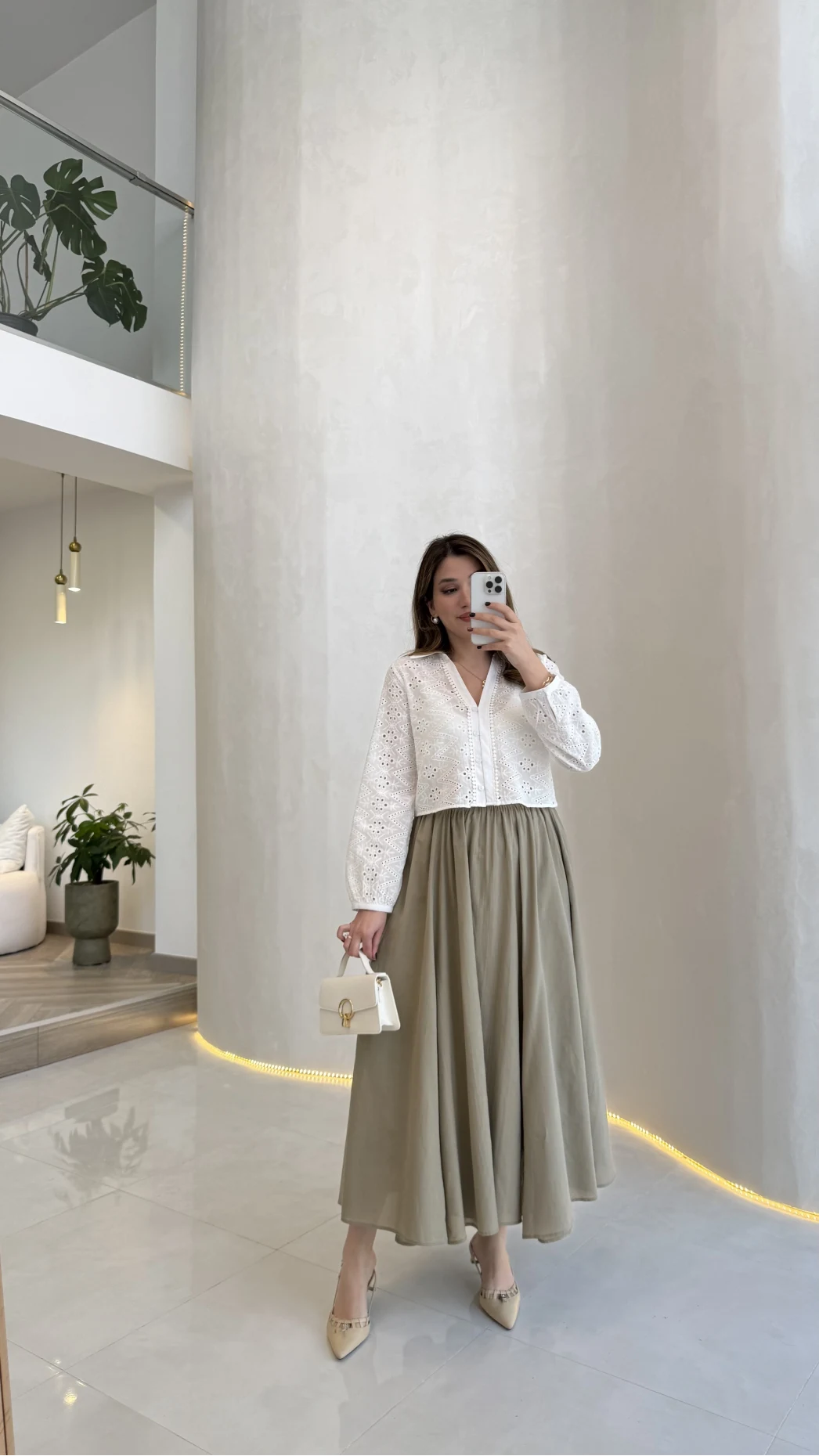 Yume Astarlı Etek - Haki - Kod: 5039