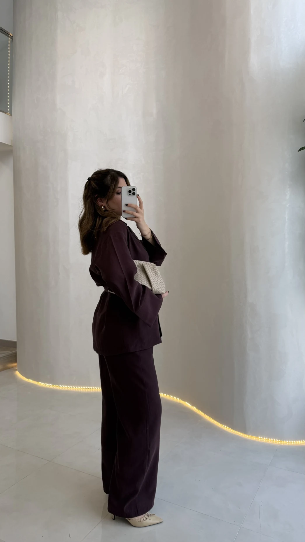 Toka Detay Kemerli Tunik Takım - Mürdüm - Kod: 8927