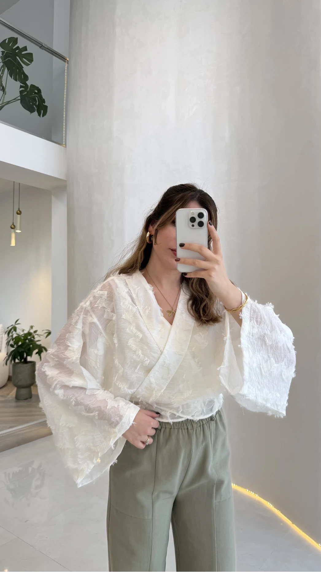 Nila Bağlamalı Püsküllü Kimono - Ekru - Kod: 7048