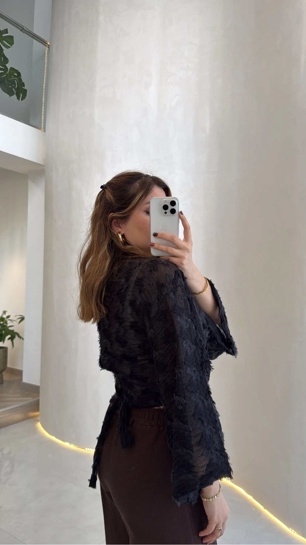 Nila Bağlamalı Püsküllü Kimono - Lacivert - Kod: 7048