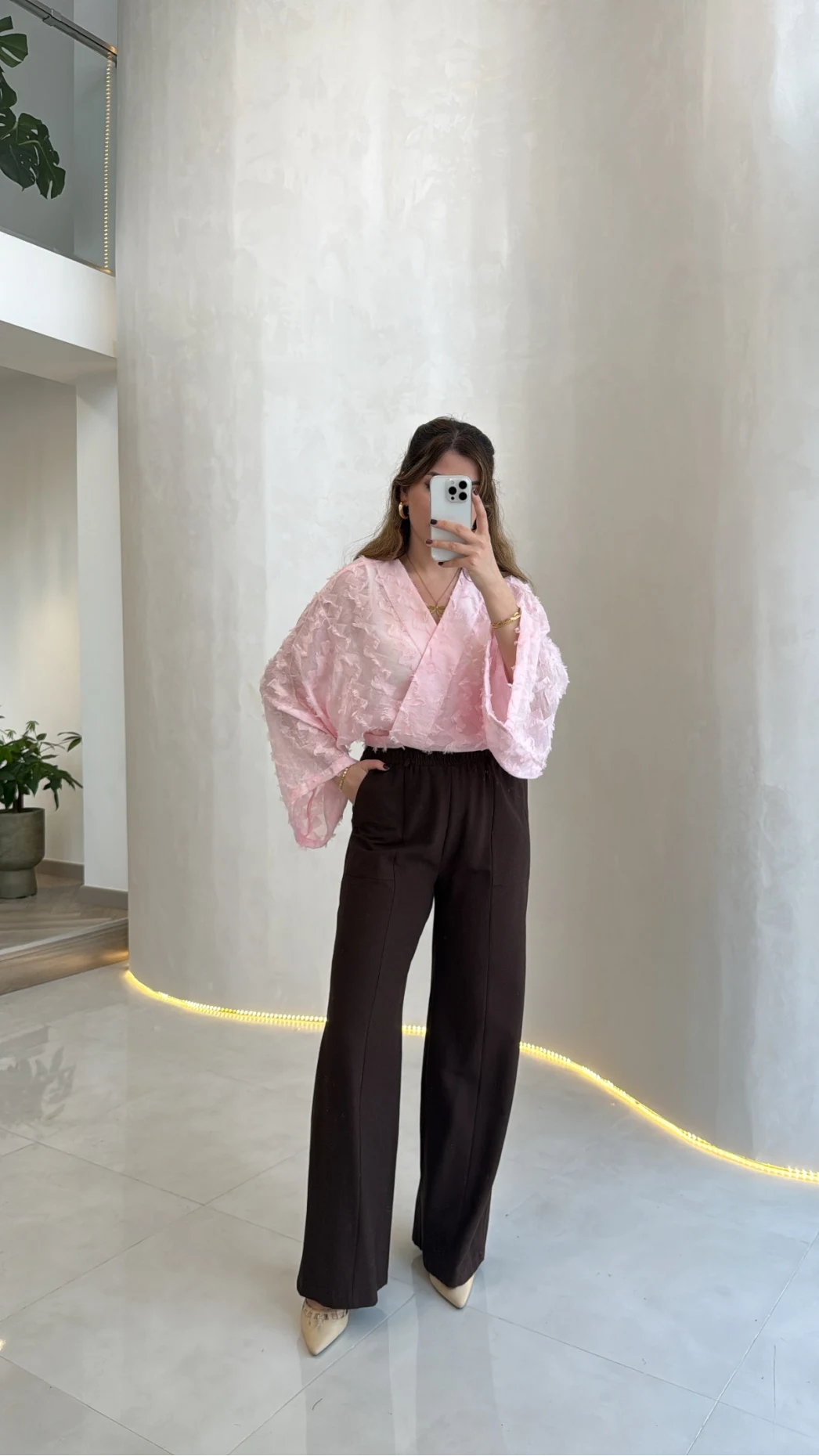 Nila Bağlamalı Püsküllü Kimono - Pembe - Kod: 7048