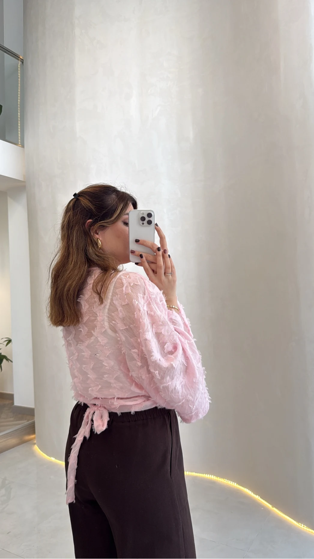 Nila Bağlamalı Püsküllü Kimono - Pembe - Kod: 7048