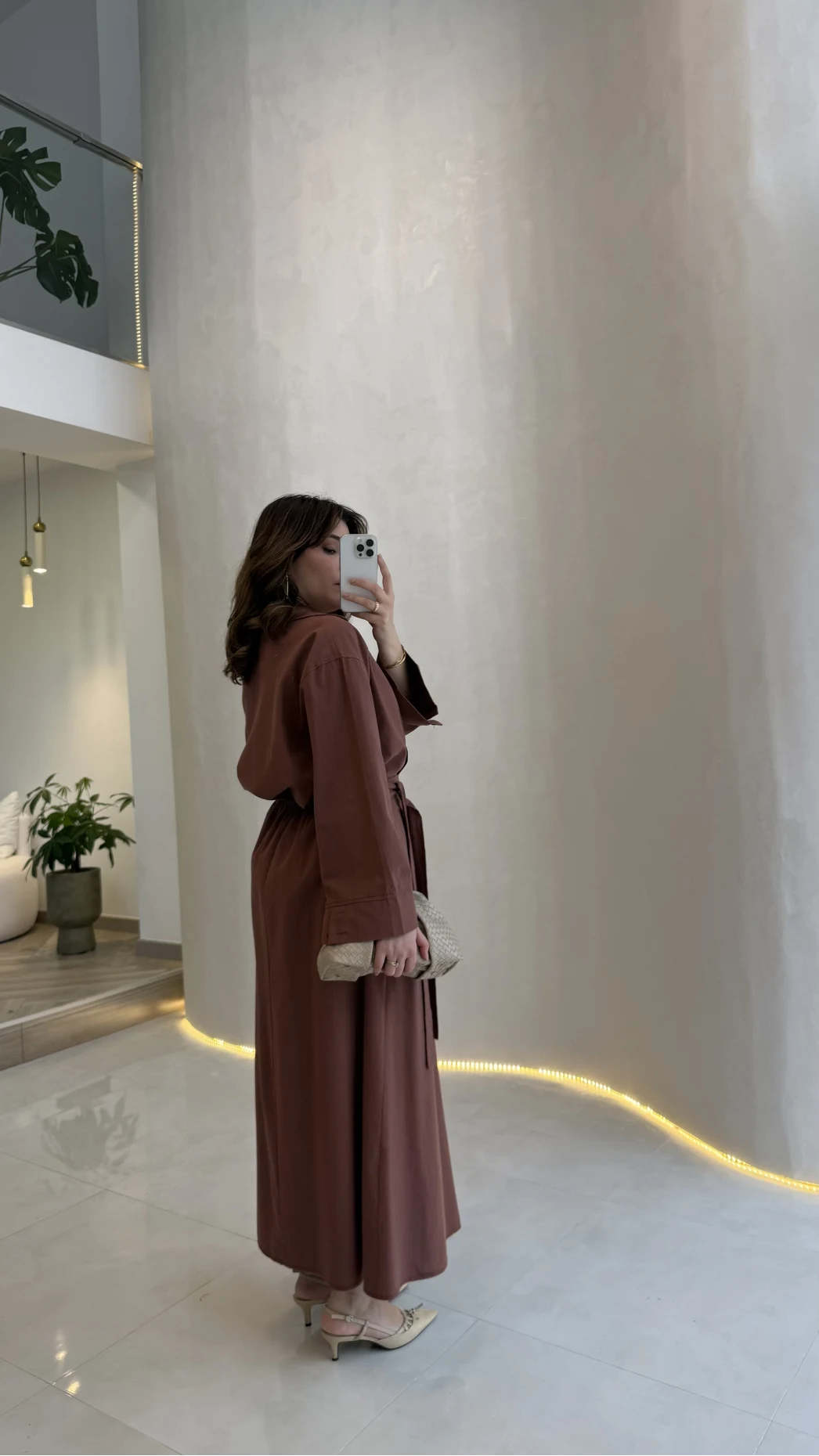 Elegant Yandan Bağlamalı Etek Gömlek Takım - Kiremit - Kod: 8973