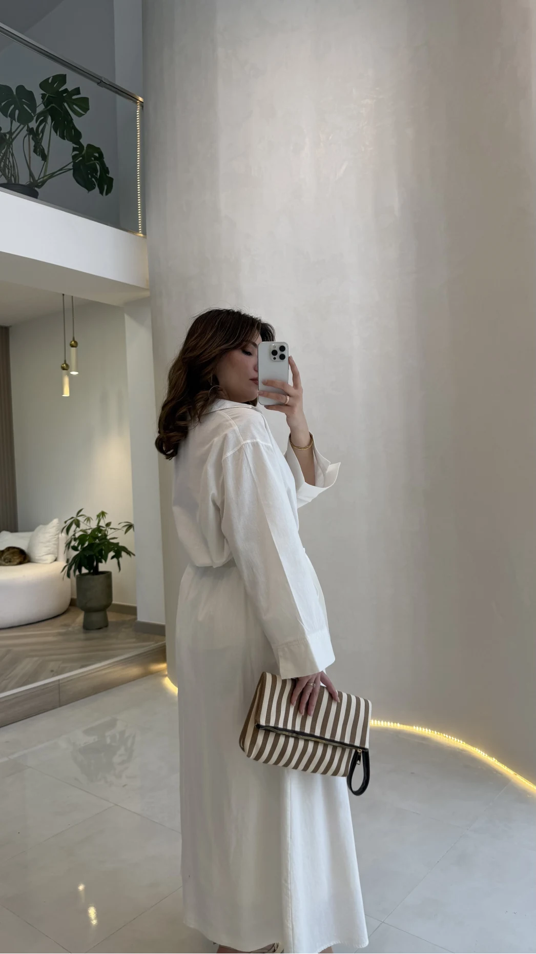 Elegant Yandan Bağlamalı Etek Gömlek Takım - Beyaz - Kod: 8973