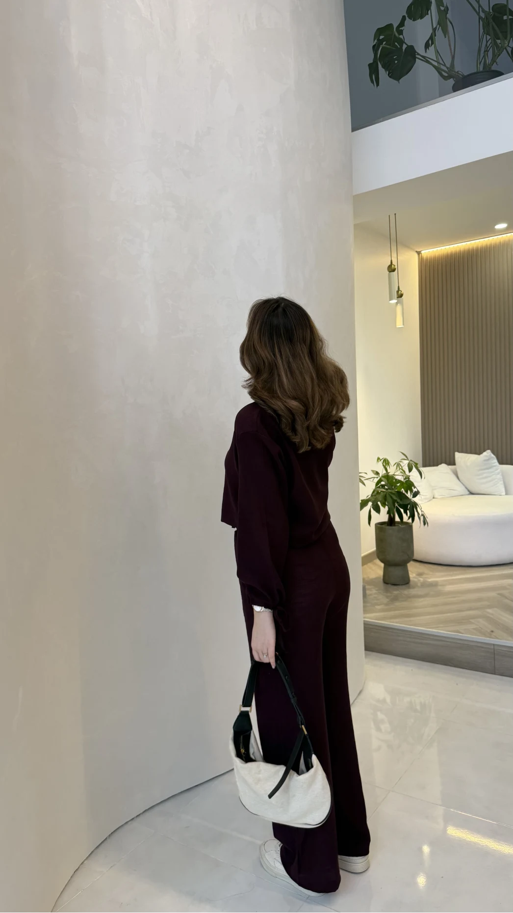 Library V Yaka Bilek Detaylı Gömlek Takım - Mürdüm - Kod: 9050