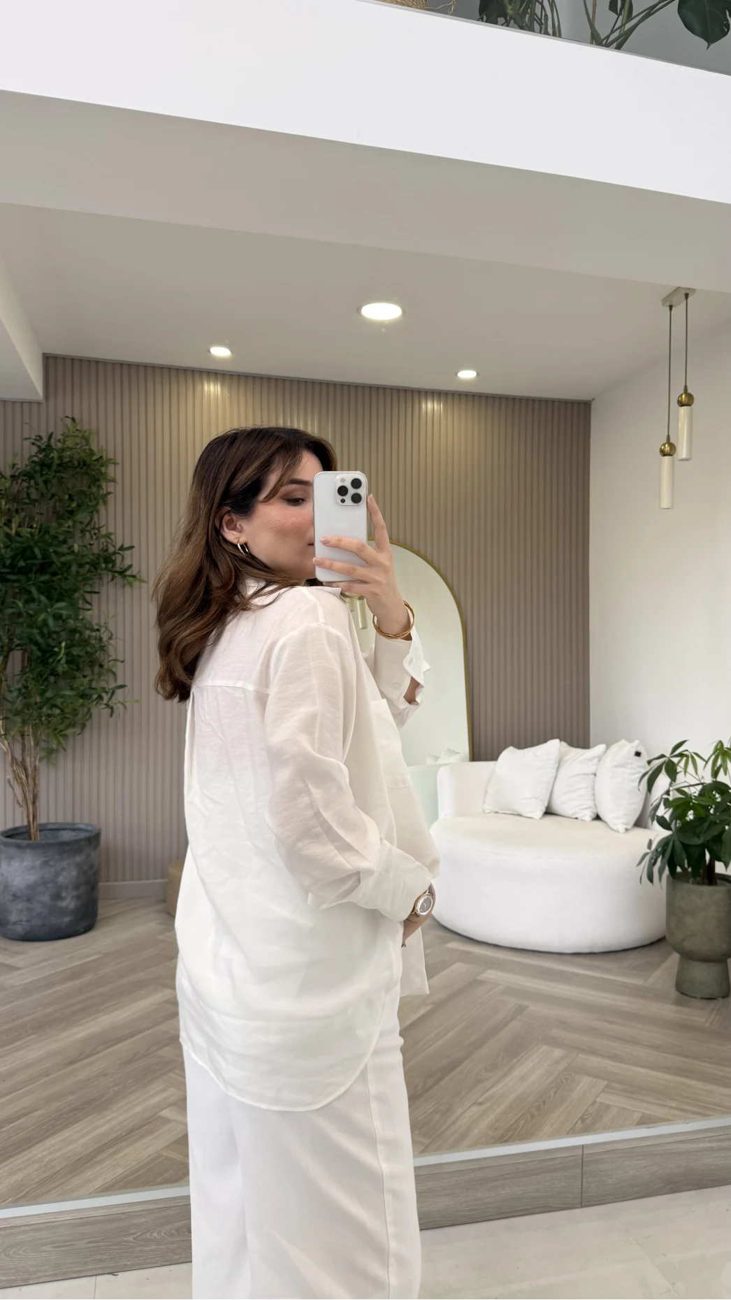 İçi Askılı Dantel Detaylı Gömlek - Ekru - Kod: 2209