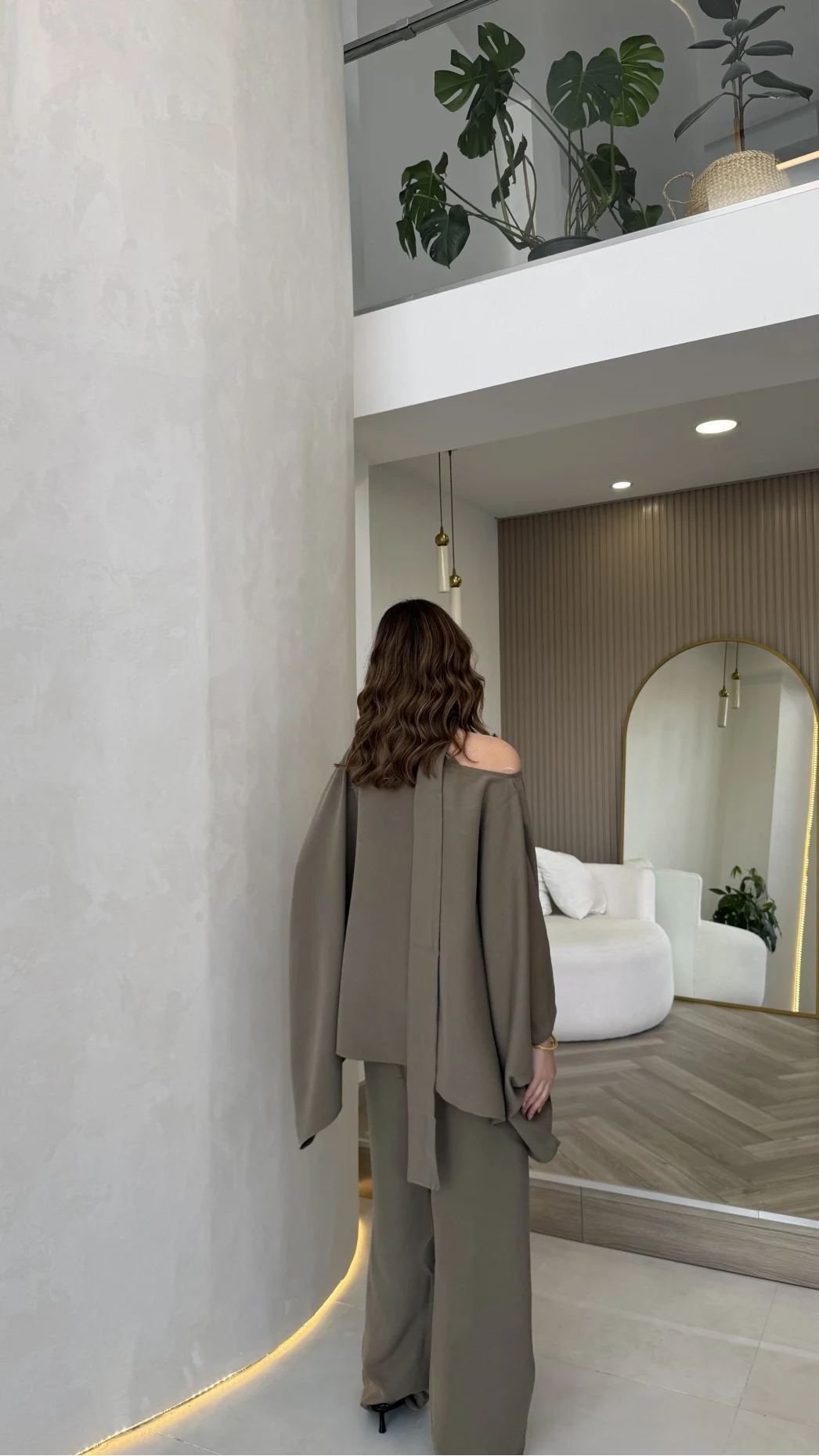 Monti Fular Detay Pelerin Takım - Haki - Kod: 9042