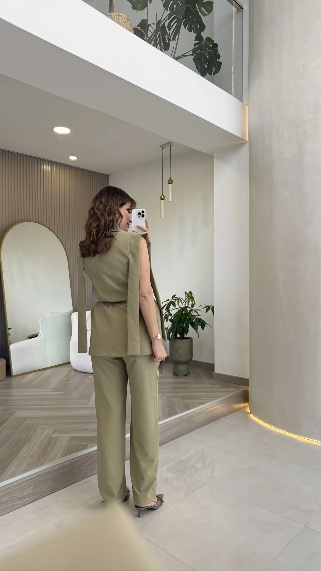 Napolı Omuz Detay Bağcıklı Yelek Takım - Mint - Kod: 8005