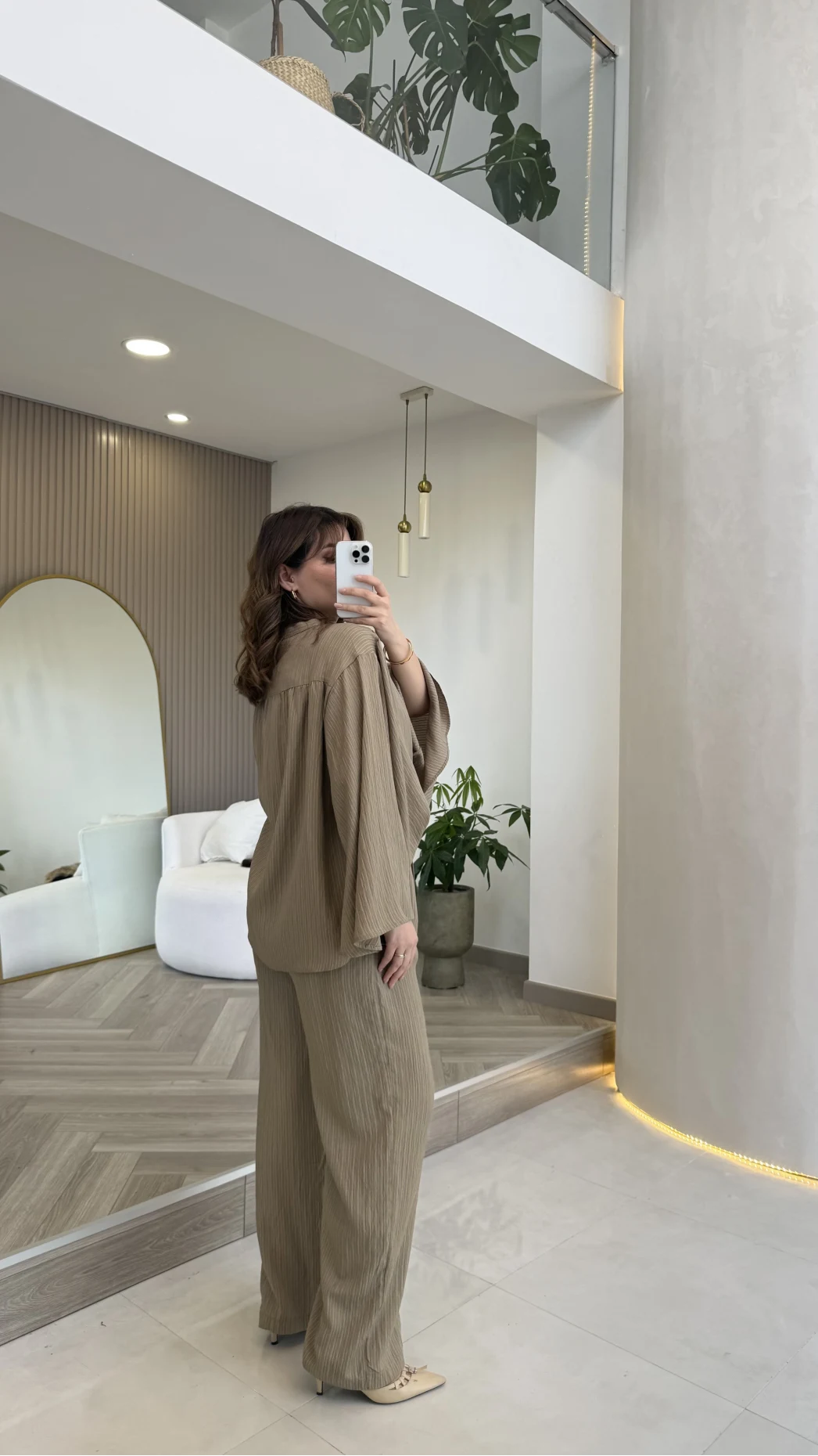 El Escorial Oversize Çizgili Takım - Haki - Kod: 9069