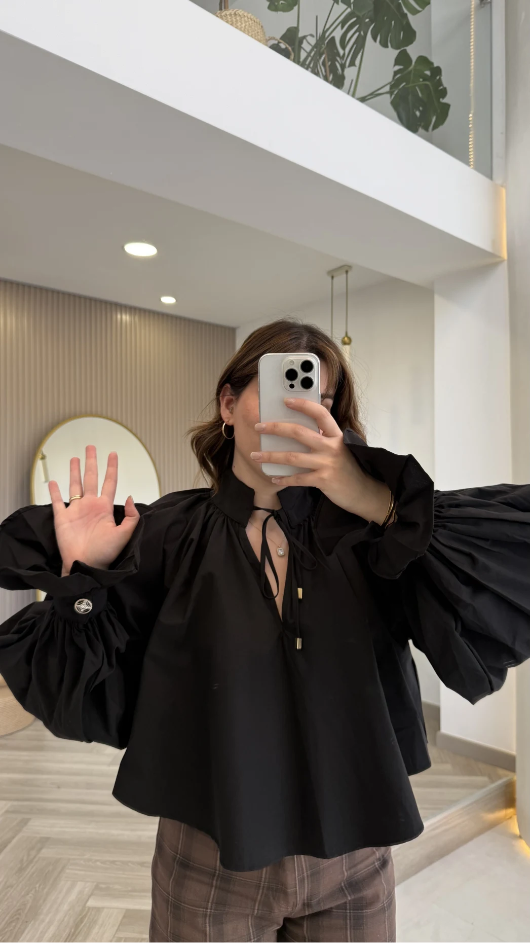 Soleil Bilek Detay Balon Kol Bluz - Siyah - Kod: 112254