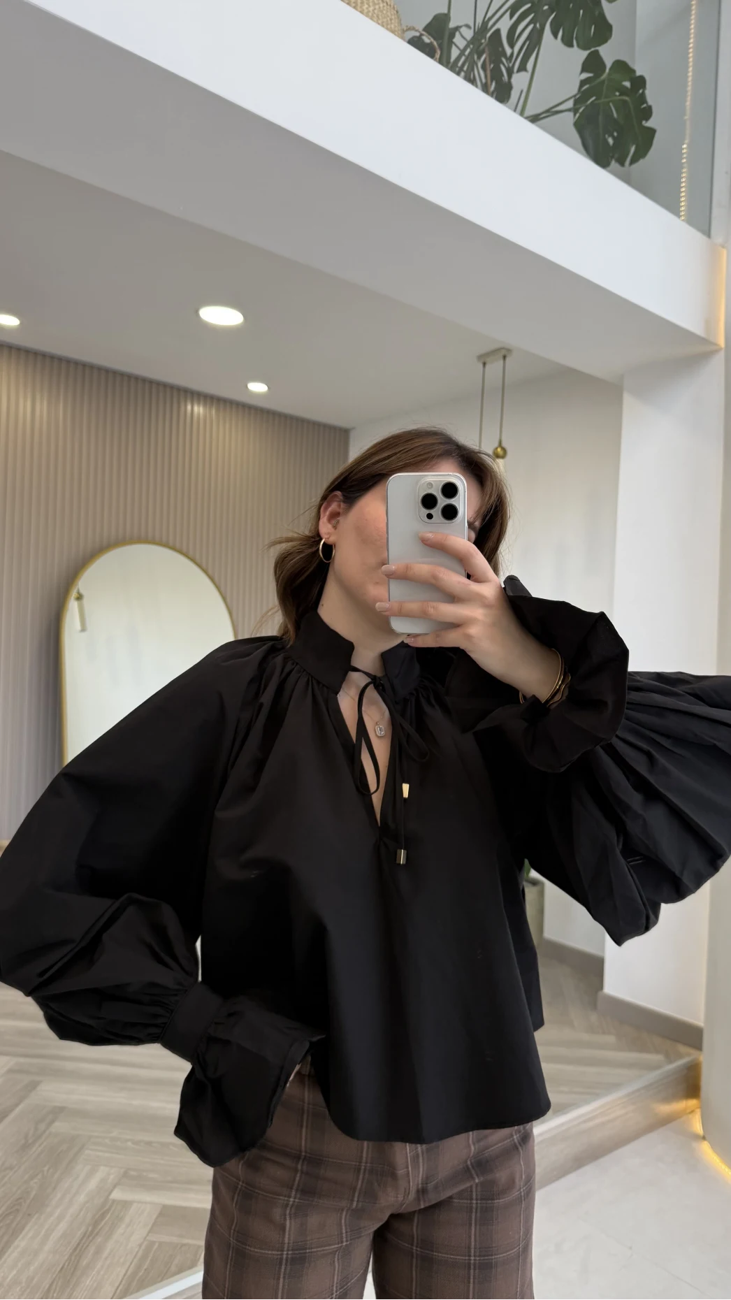 Soleil Bilek Detay Balon Kol Bluz - Siyah - Kod: 112254