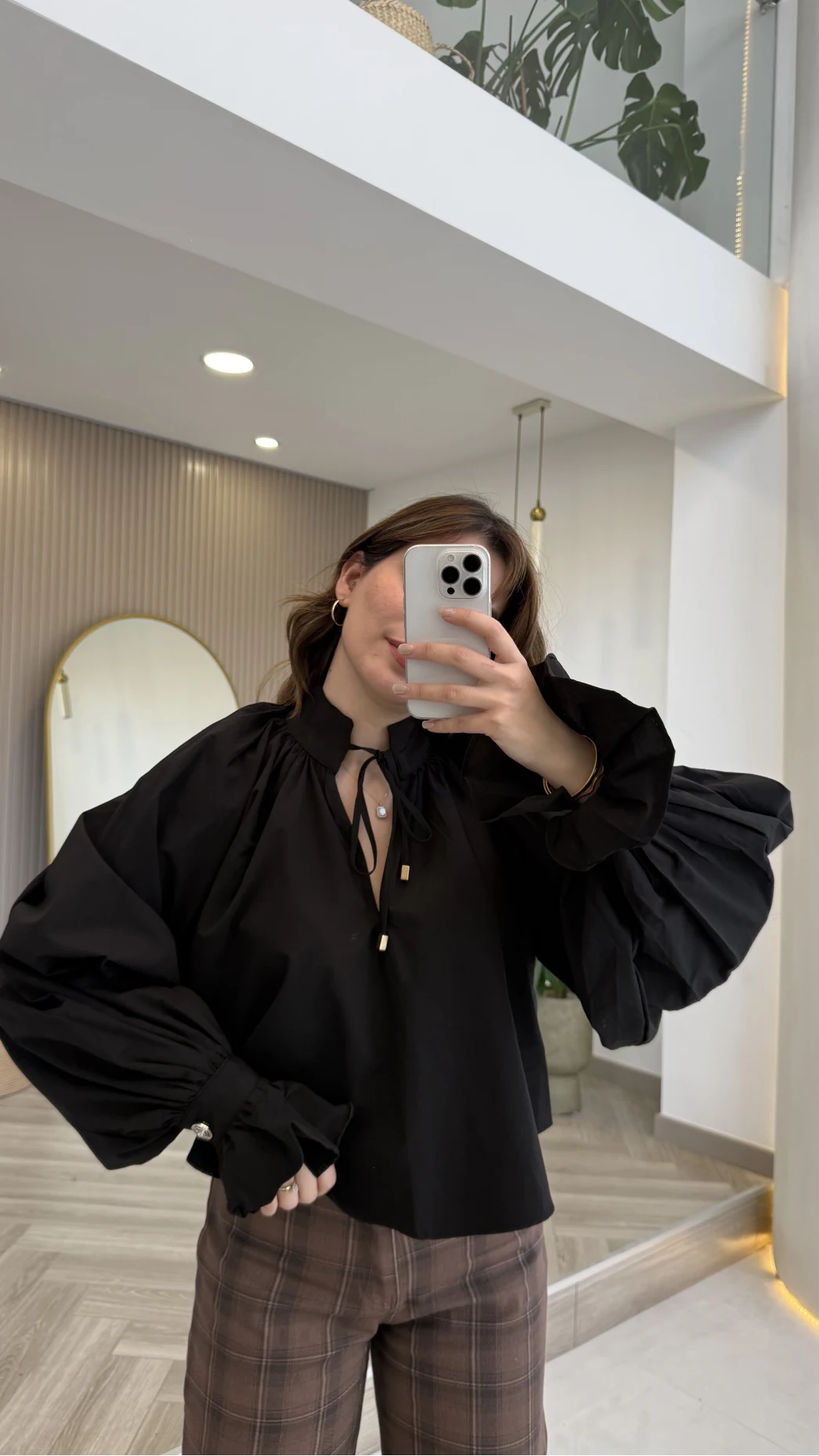 Soleil Bilek Detay Balon Kol Bluz - Siyah - Kod: 112254