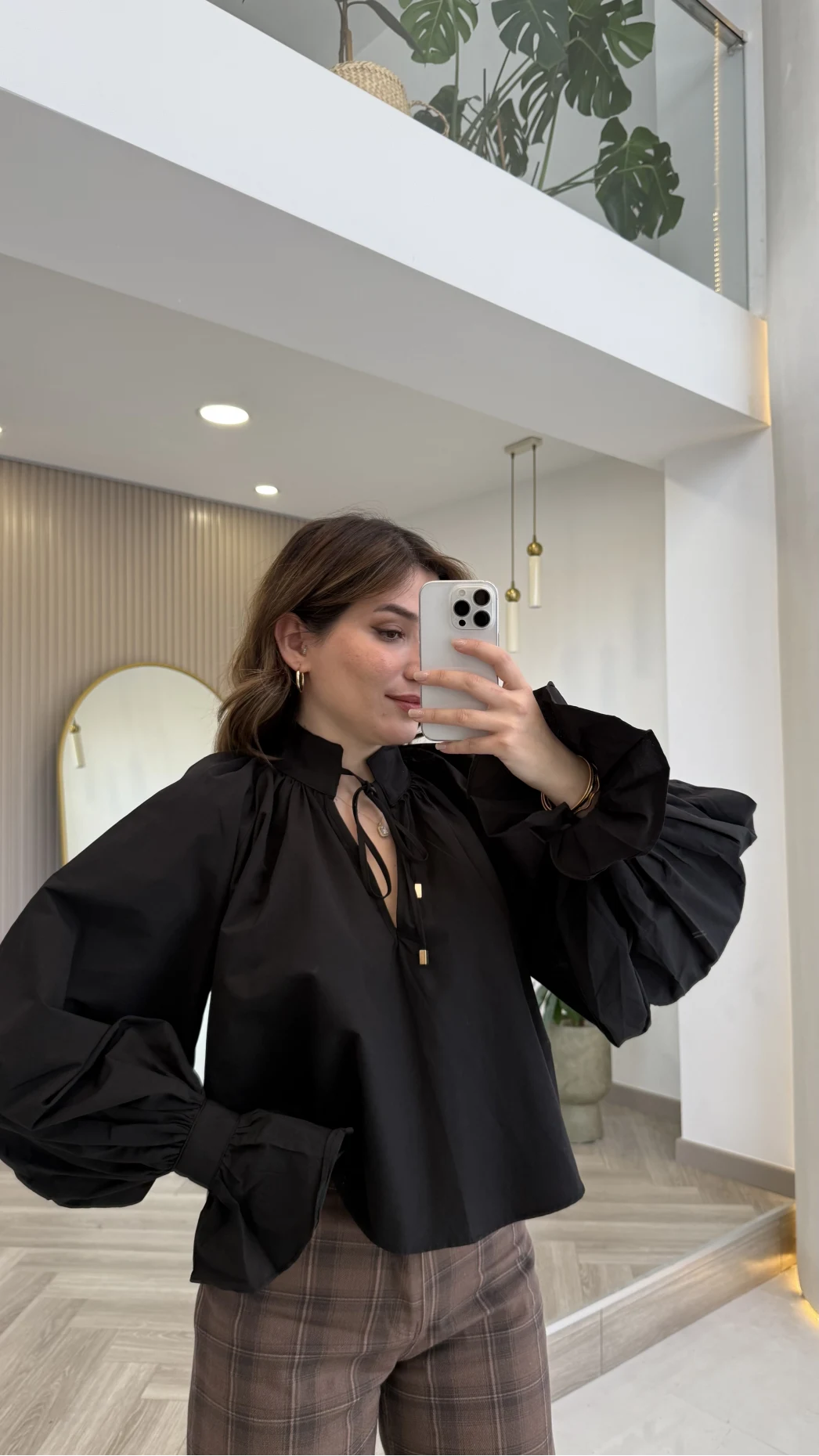 Soleil Bilek Detay Balon Kol Bluz - Siyah - Kod: 112254