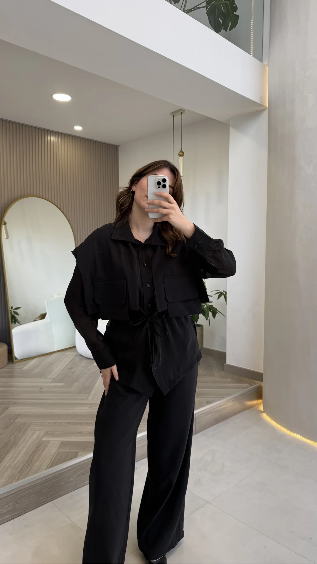 Vatkalı Garnili Bağcıklı Takım - Siyah - Kod: 51309