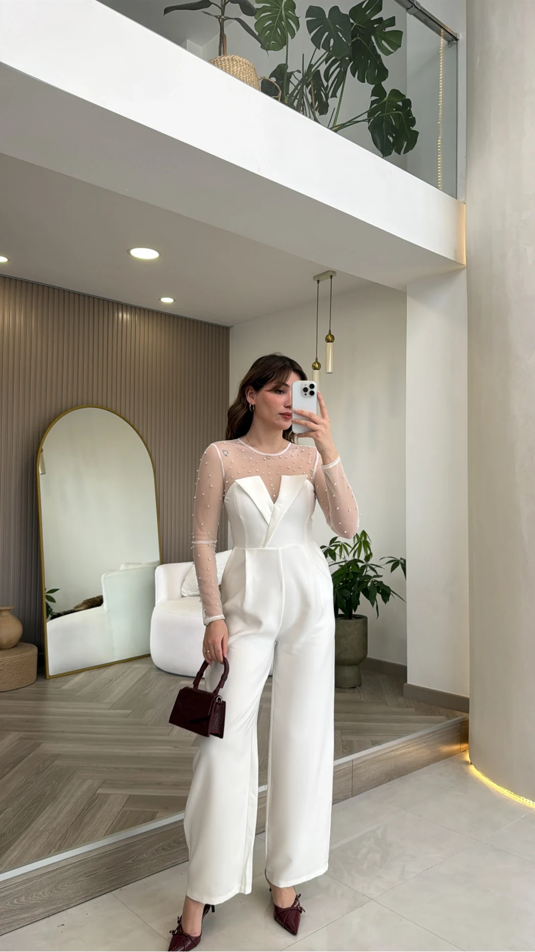 Venice İnci Detay Tulum - Ekru