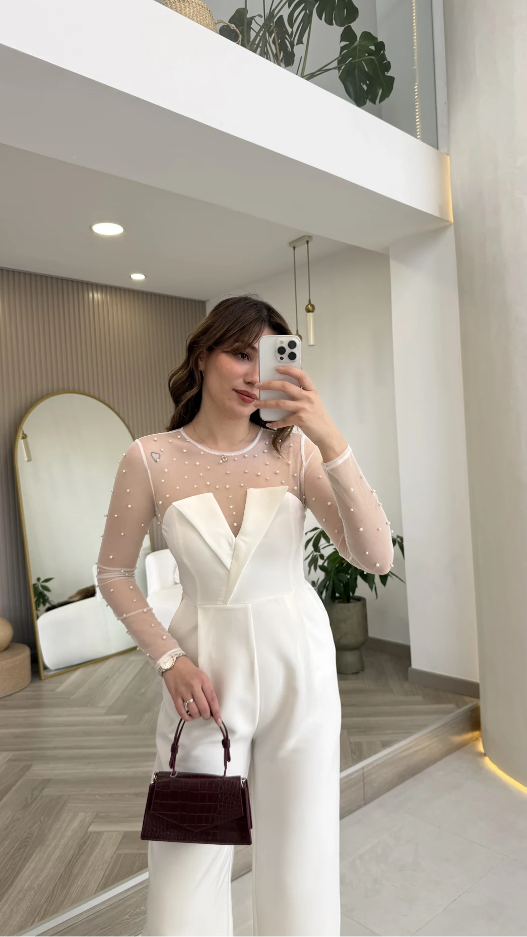 Venice İnci Detay Tulum - Ekru