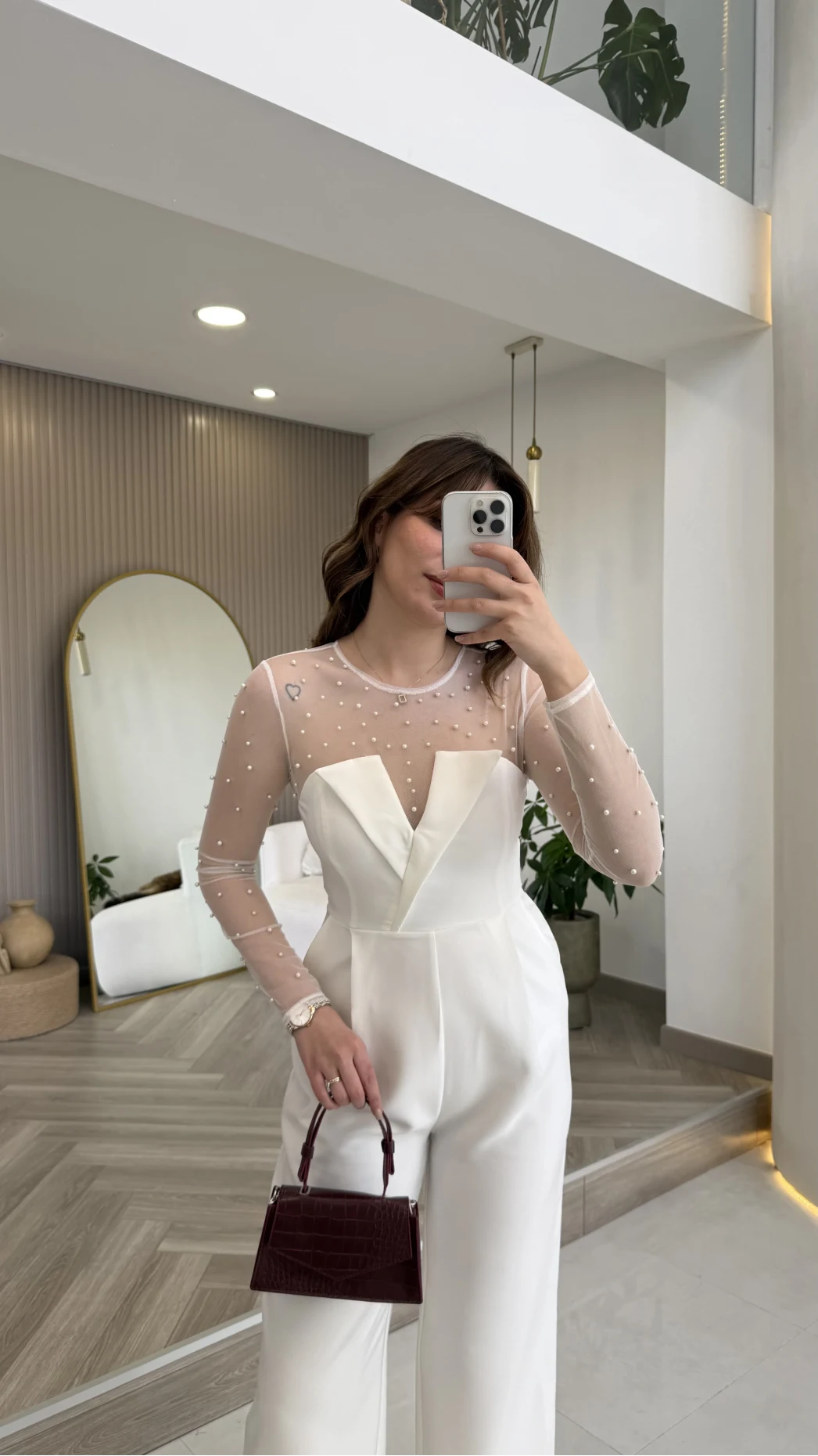 Venice İnci Detay Tulum - Ekru