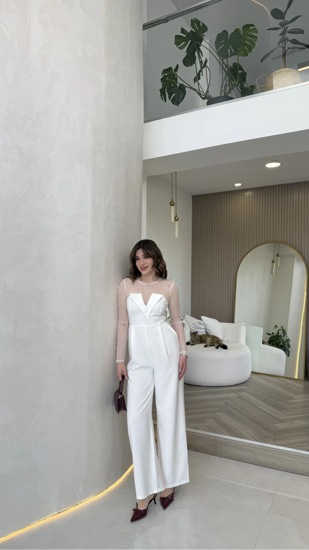 Venice İnci Detay Tulum - Ekru